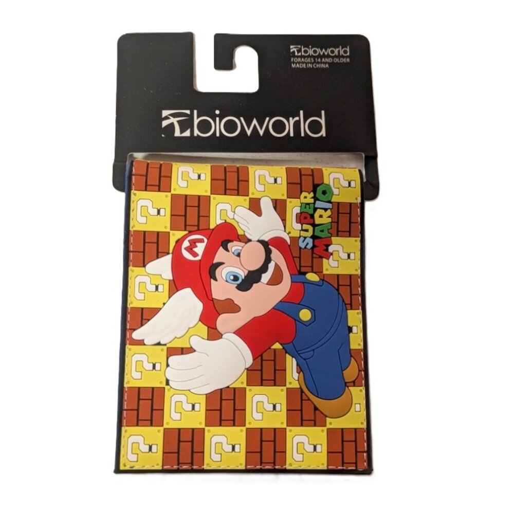 Mario Brick Block Bi-Fold Wallet Embossed Design ID Window - Picture 6 of 6